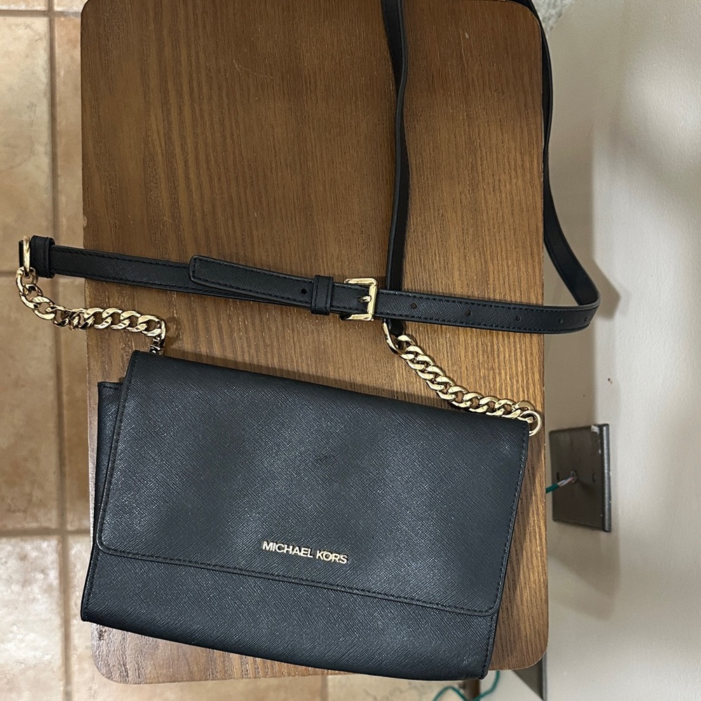 Michael Kors Black and Gold Crossbody Bag